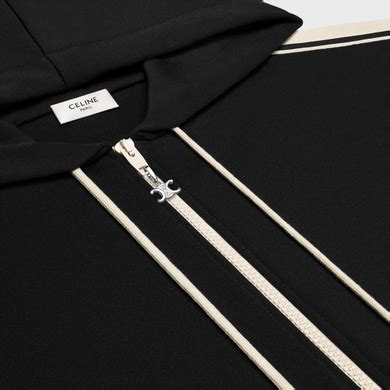 black white jeraey zip front celine|TRACKSUIT JACKET IN DOUBLE FACE JERSEY .